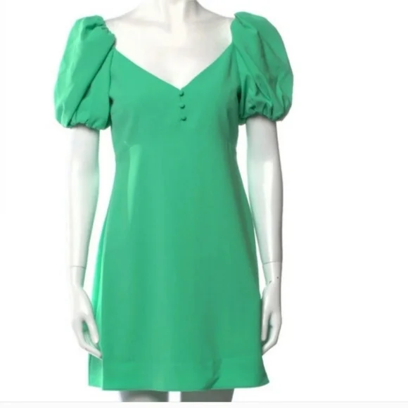 alice + olivia Dana Puff Sleeve Mini Dress Size 4 NWT - Picture 6 of 9